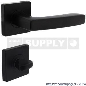 Intersteel 1712 deurkruk Minos op vierkant rozet met nokken met WC sluiting 7 mm mat zwart - Y26010263 - afbeelding 1