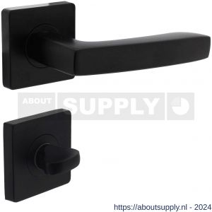 Intersteel Living 1712 deurkruk Minos op vierkant rozet met nokken met WC sluiting 8 mm mat zwart - Y26008255 - afbeelding 1