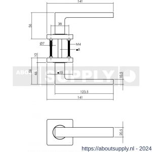 Intersteel Living 1713 deurkruk Hera op vierkant rozet 7 mm nokken mat zwart - Y26008256 - afbeelding 2