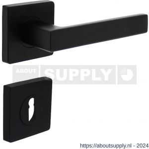Intersteel Living 1713 deurkruk Hera op vierkant rozet 7 mm nokken met sleutelplaatje mat zwart - Y26008257 - afbeelding 1