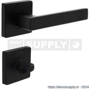 Intersteel Living 1713 deurkruk Hera op vierkant rozet 7 mm nokken met WC-sluiting 8 mm mat zwart - Y26008259 - afbeelding 1