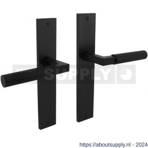 Intersteel 1742 deurkruk Baustil op langschild 245x45 mm blind mat zwart - Y26010274 - afbeelding 1
