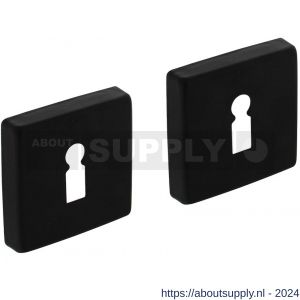 Intersteel Living 3093 sleutelplaatje kunststof verdekt met nokken vierkant 50x50x10 mm aluminium zwart - Y26009166 - afbeelding 1