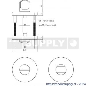 Intersteel Living 3174 WC-sluiting 8 mm kunststof verdekt diameter 50x7 mm zwart - Y26009932 - afbeelding 2
