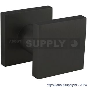 Intersteel Living 3929 voordeurknop vierkant 60x60 mm verkropt op achterplaat 60x60 mm met éénzijdige montage aluminium-zwart - Y26009940 - afbeelding 1