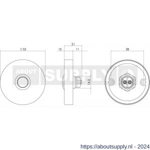 Intersteel Living 3990 beldrukker rond verdekt diameter 53x10 mm RVS-mat zwart - Y26006811 - afbeelding 2