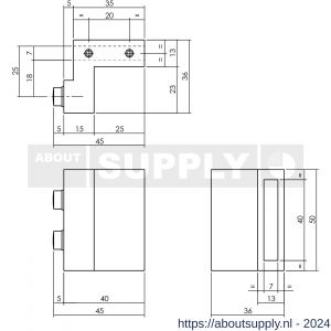 Intersteel Living 4501 set van 2 stoppers voor schuifdeursysteem met bevestiging mat zwart - Y26008314 - afbeelding 2