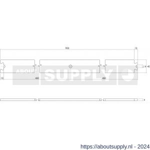 Intersteel Living 4501 tussenrail 90 cm voor schuifdeursysteem inclusief bevestigingsset antiek finish - Y26008371 - afbeelding 2