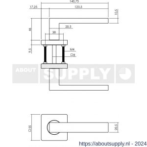 Intersteel Living 1713 deurkruk Hera op vierkant rozet 55x55x10 mm met nokken wit - Y26009237 - afbeelding 2