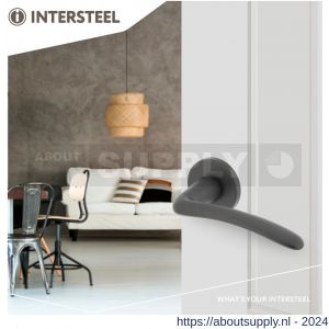 Intersteel Living 0466 deurkruk Zaia met geveerde kunststof rozet met nokken diameter 50x7 mm grijs - Y26009976 - afbeelding 2