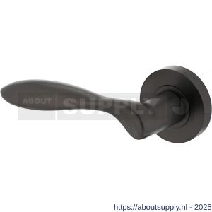 Intersteel 1695 gatdeel deurkruk links George op ronde rozet met nokken diameter 52x10 mm antraciet-grijs - Y26010376 - afbeelding 1