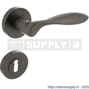 Intersteel 1695 deurkruk George op ronde rozet met nokken diameter 52x10 mm en sleutelplaatje antraciet-grijs - Y26010377 - afbeelding 1