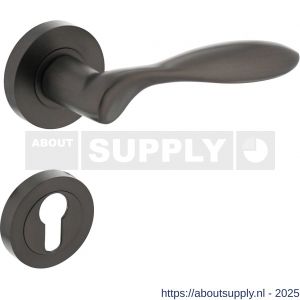 Intersteel 1695 deurkruk George op ronde rozet met nokken diameter 52x10 mm en profielcilinderplaatje antraciet-grijs - Y26010378 - afbeelding 1