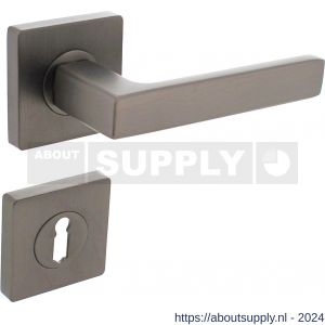 Intersteel 1713 deurkruk Hera op vierkante rozet met nokken 55x55x10 mm en sleutelplaatje antraciet-grijs - Y26010387 - afbeelding 1