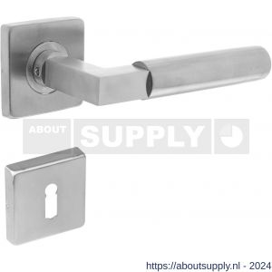 Intersteel Living 0378 deurkruk 0378 Bau-stil op rozet vierkant staal met 7 mm nok met sleutelgatplaatje RVS - Y26005251 - afbeelding 1