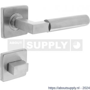 Intersteel Essentials 0378 deurkruk 0378 Bau-stil op rozet vierkant staal met 7 mm nok met WC 8 mm RVS - Y26005253 - afbeelding 1