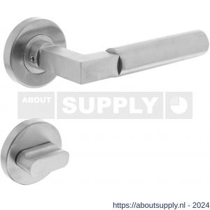 Intersteel Essentials 0379 deurkruk 0379 Bau-stil op rozet rond staal met 7 mm nok met WC 8 mm RVS - Y26005259 - afbeelding 1