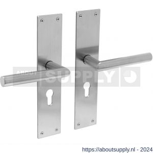 Intersteel Essentials 0583 deurkruk recht Hoek 90 graden met schild 250x55x2 mm profielcilindergat 55 mm RVS - Y26008404 - afbeelding 1
