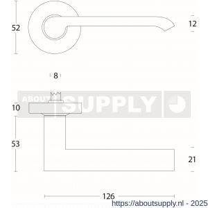 Intersteel Living 0657 deurkruk Emma op rozet met ring met veer RVS - Y26000517 - afbeelding 2
