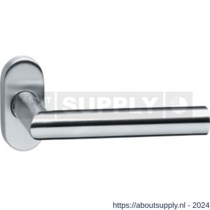 Intersteel Living 1235 gatdeel deurkruk Hoek 90 graden op rozet ovaal staal dubbel geveerd RVS - Y26000598 - afbeelding 1