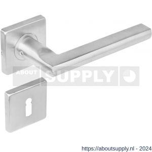 Intersteel Living 1252 deurkruk Hoek 90 graden plat op rozet vierkant met sleutelplaatje RVS - Y26005559 - afbeelding 1