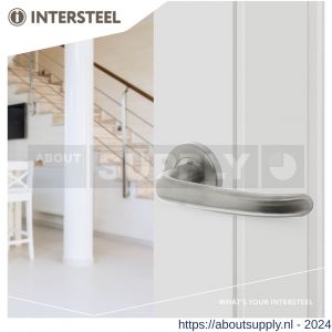 Intersteel Essentials 1282 deurkruk Sabel op geveerde stalen rozet met nokken diameter 53x8 mm RVS EN 1906/4 - Y26000634 - afbeelding 3