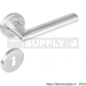Intersteel Essentials 1283 deurkruk Girona op rond rozet staal met 7 mm nok met sleutelgat plaatje RVS - Y26008492 - afbeelding 1
