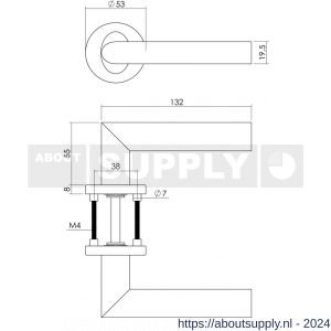 Intersteel Essentials 1283 deurkruk Girona op rond rozet staal met 7 mm nok RVS met WC 8 - Y26008495 - afbeelding 2
