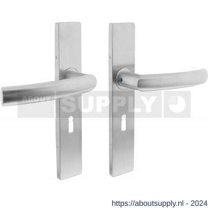 Intersteel Essentials 1327 deurkruk Blok op verdekt schild rechthoek sleutelgat 56 mm met nokken 7 mm RVS EN 1906/4 - Y26005739 - afbeelding 1