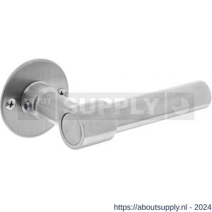 Intersteel Living 1670 deurkruk L/L-model recht met ronde platte rozet 50x2 mm RVS geborsteld - Y26007347 - afbeelding 1
