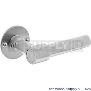 Intersteel Essentials 1670 gatdeel deurkruk L-model recht met ronde platte rozet 50x2 mm RVS geborsteld - Y26008524 - afbeelding 1