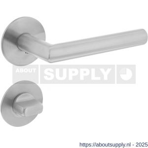 Intersteel Essentials 1840 deurkruk Hoek 90 graden vastdraaibaar geveerd op ronde magneet rozet met WC 7 mm RVS geborsteld - Y26008533 - afbeelding 1