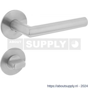 Intersteel Essentials 1840 deurkruk Hoek 90 graden vastdraaibaar geveerd op ronde magneet rozet met WC 8 mm RVS - Y26007061 - afbeelding 1