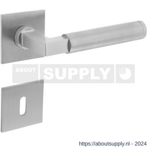 Intersteel Essentials 1849 deurkruk Baustil vastdraaibaar geveerd op vierkante magneet rozet met sleutelplaatje RVS - Y26008534 - afbeelding 1