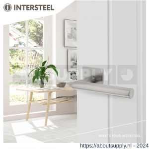 Intersteel Essentials 1850 deurkruk Hoek 90 graden vastdraaibaar geveerd op vierkante magneet rozet RVS - Y26007497 - afbeelding 3
