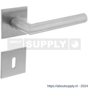 Intersteel Essentials 1850 deurkruk Hoek 90 graden vastdraaibaar geveerd op vierkante magneet rozet met sleutelplaatje RVS - Y26007062 - afbeelding 1
