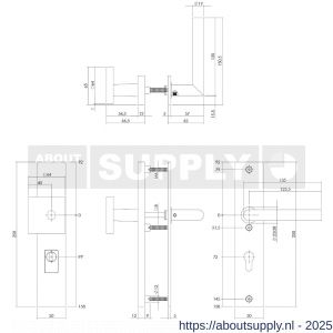 Intersteel Essentials 3962 veiligheidsbeslag rechthoekig greep-kruk profielcilindergat 72 mm SKG*** met kerntrekbeveiliging geborsteld Roestvast staal - Y26008641 - afbeelding 2