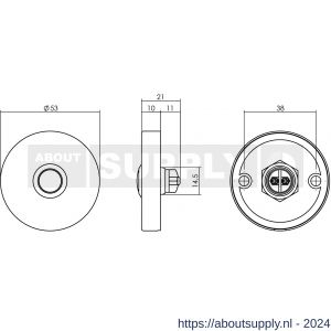 Intersteel Essentials 3990 beldrukker rond verdekt diameter 53x10 mm RVS - Y26007295 - afbeelding 2