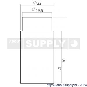 Intersteel Essentials 4421 deurstop wandmontage 22x30 mm kort RVS - Y26007391 - afbeelding 2