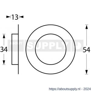 Intersteel Essentials 4476 schuifdeurkom diameter 34/55 mm RVS - Y26007659 - afbeelding 2