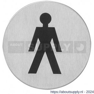 Intersteel Living 4600 pictogram zelfklevend rond WC heren RVS - Y26007667 - afbeelding 1