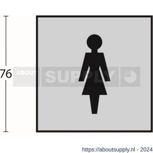 Intersteel Living 4601 pictogram zelfklevend vierkant 76x76 mm WC dames RVS - Y26003383 - afbeelding 2