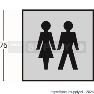 Intersteel Living 4601 pictogram zelfklevend vierkant 76x76 mm WC dames en heren RVS - Y26003384 - afbeelding 2