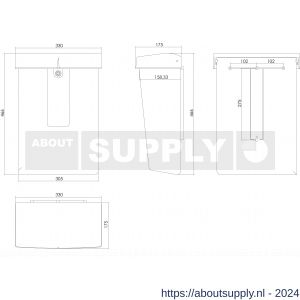 Intersteel Essentials 4900 postkast Summus kunststof met slot 2 sleutels zwart RAL 9005 - Y26006532 - afbeelding 2