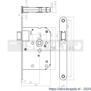 Intersteel Living 2100 set bestaand uit loopslot voorplaat zwart met deurkrukgarnituur Eucla met rozet zwart - Y26009431 - afbeelding 3