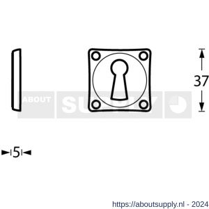 Intersteel Living 3183 sleutelplaatje Basic vierkant nikkel - Y26008984 - afbeelding 2