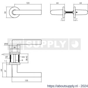 Intersteel Living 0055 deurkruk Broome met rozet diameter 50x7 mm met 7 mm nokken aluminium-zwart - Y26010522 - afbeelding 2