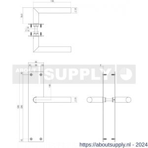 Intersteel Essentials 0583 deurkruk Jura met langschild 250x55x2 mm blind RVS - Y26007141 - afbeelding 2