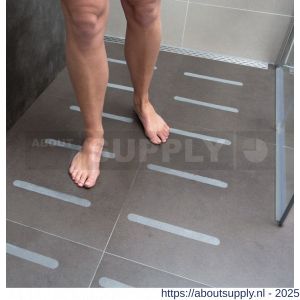 SecuCare antislip sticker langwerpig 25x245 mm binnen set bad-douche-badkamer transparant set 12 stuks - Y50750271 - afbeelding 2