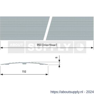 SecuCare drempelvervanger 11 cm inkortbaar L 95 cm inkortbaar blank geanodiseerd - Y50750234 - afbeelding 3